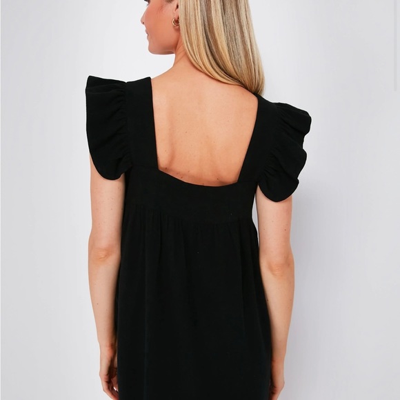 NWT Tuckernuck Pomander Place Black Hazel Flutter Sleeve Dress, M or L - Picture 4 of 12